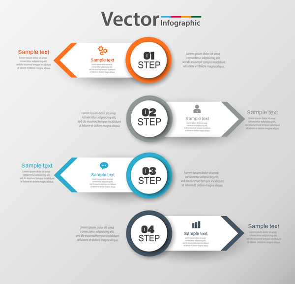 Circles with banner infographic vector 02