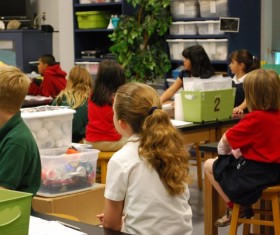 Classroom children in class Stock Photo
