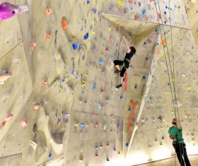 Climbing people in the indoor climbing wall Stock Photo 05