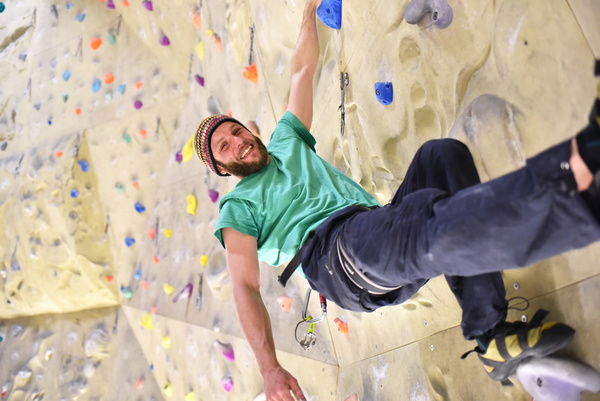 Climbing people in the indoor climbing wall Stock Photo 07