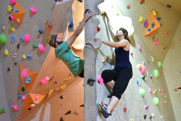 Climbing people in the indoor climbing wall Stock Photo 10