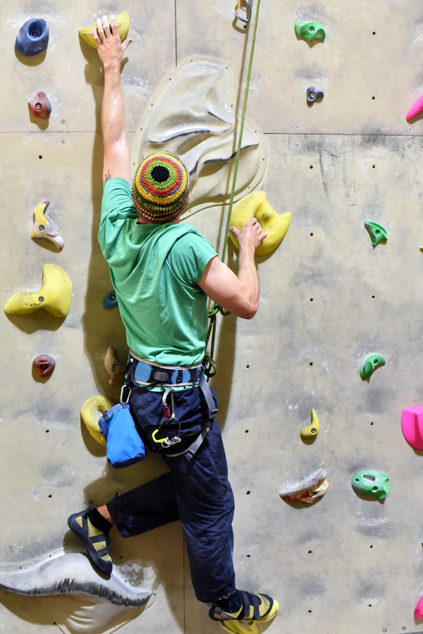Climbing people in the indoor climbing wall Stock Photo 13