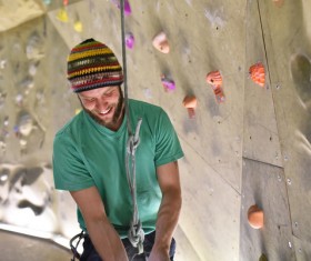 Climbing people in the indoor climbing wall Stock Photo 14