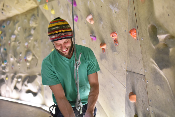 Climbing people in the indoor climbing wall Stock Photo 14