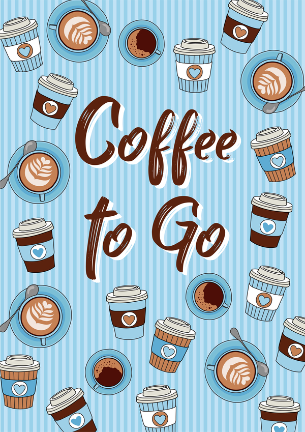 Download Coffee cup with paper cups seamless pattern vector free download