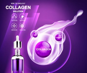 Collagen solution cosmetics poster vector 02