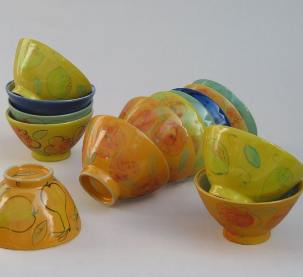 Color ceramic bowl Stock Photo