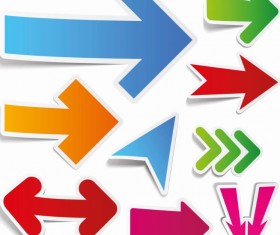 Colored arrow stickers vectors 01