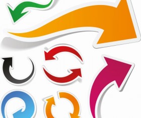 Colored arrow stickers vectors 02