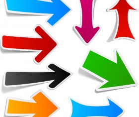 Colored arrow stickers vectors 03