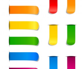 Colored bookmark stickers vectors