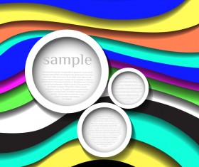 Colored business template with round frame vector