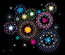 Colored firework effect vectors background