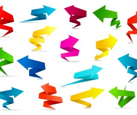 Colored origami arrow vector