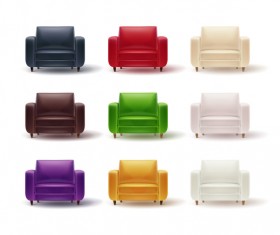 Colored sofa illustration vector 03