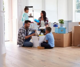 Couple Moving Into New Home Together Stock Photo 02