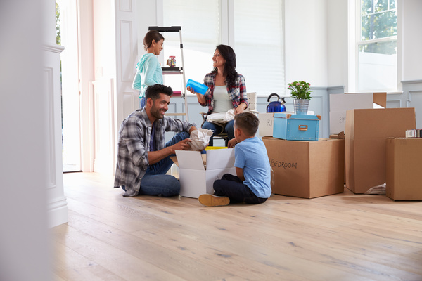 Couple Moving Into New Home Together Stock Photo 02