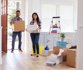 Couple Moving Into New Home Together Stock Photo 03