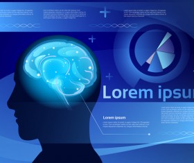 Creative brain infographic vector 01
