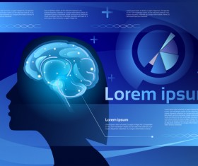 Creative brain infographic vector 02