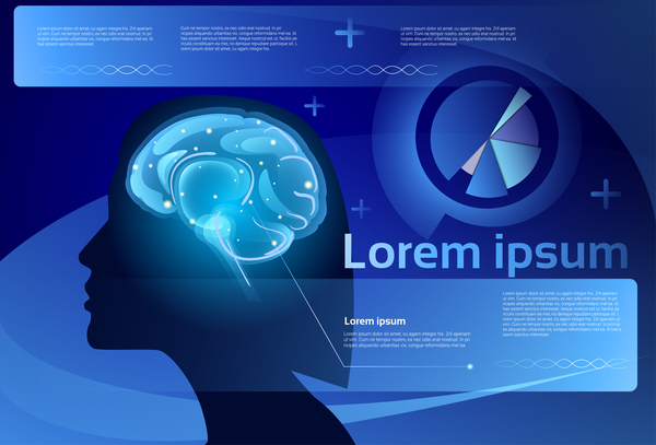 Creative brain infographic vector 02