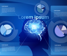 Creative brain infographic vector 03
