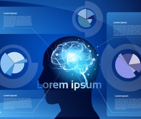 Creative brain infographic vector 04