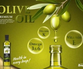 Creative olive oil poster design vector 01