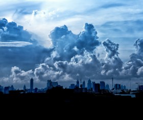Dark clouds over the city HD picture