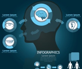 Dark color medical infgraphic elements vector 03