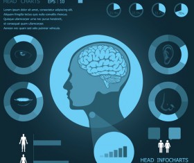 Dark color medical infgraphic elements vector 07