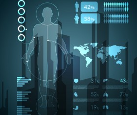 Dark color medical infgraphic elements vector 11