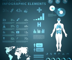 Dark color medical infgraphic elements vector 12