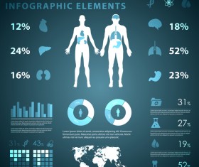 Dark color medical infgraphic elements vector 13
