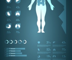 Dark color medical infgraphic elements vector 14