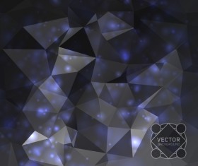 Dark polygon background with light dots vector
