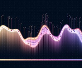 Data curve graphs vector template 06
