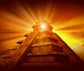 Decorated the Mayan pyramid Stock Photo  01