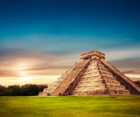 Decorated the Mayan pyramid Stock Photo  03