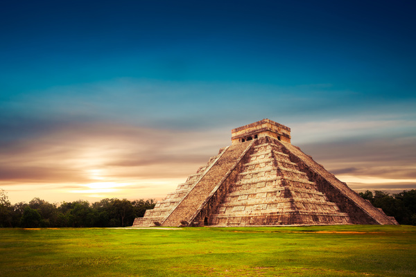 Decorated the Mayan pyramid Stock Photo  03