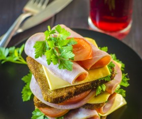 Delicious sausage and cheese sandwiches Stock Photo 07