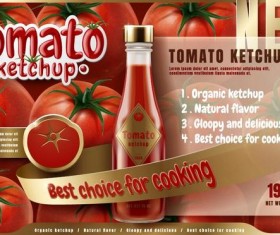 Delicious tomato ketchup poster vectors 01