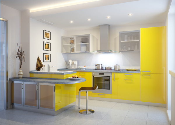Different styles of decoration of the kitchen Stock Photo 01