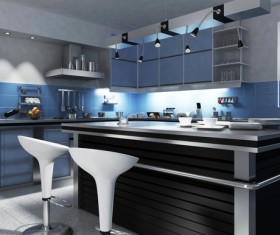 Different styles of decoration of the kitchen Stock Photo 05