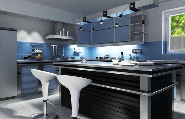 Different styles of decoration of the kitchen Stock Photo 05