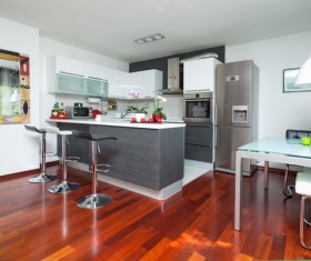 Different styles of decoration of the kitchen Stock Photo 12