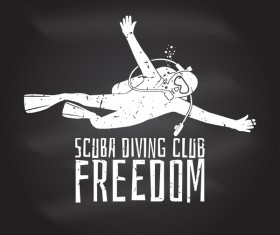 Diving club retro emblem design vector 01