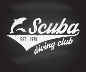 Diving club retro emblem design vector 08