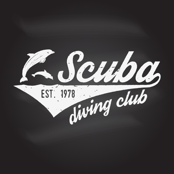 Diving club retro emblem design vector 08