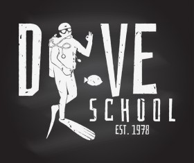 Diving club retro emblem design vector 09